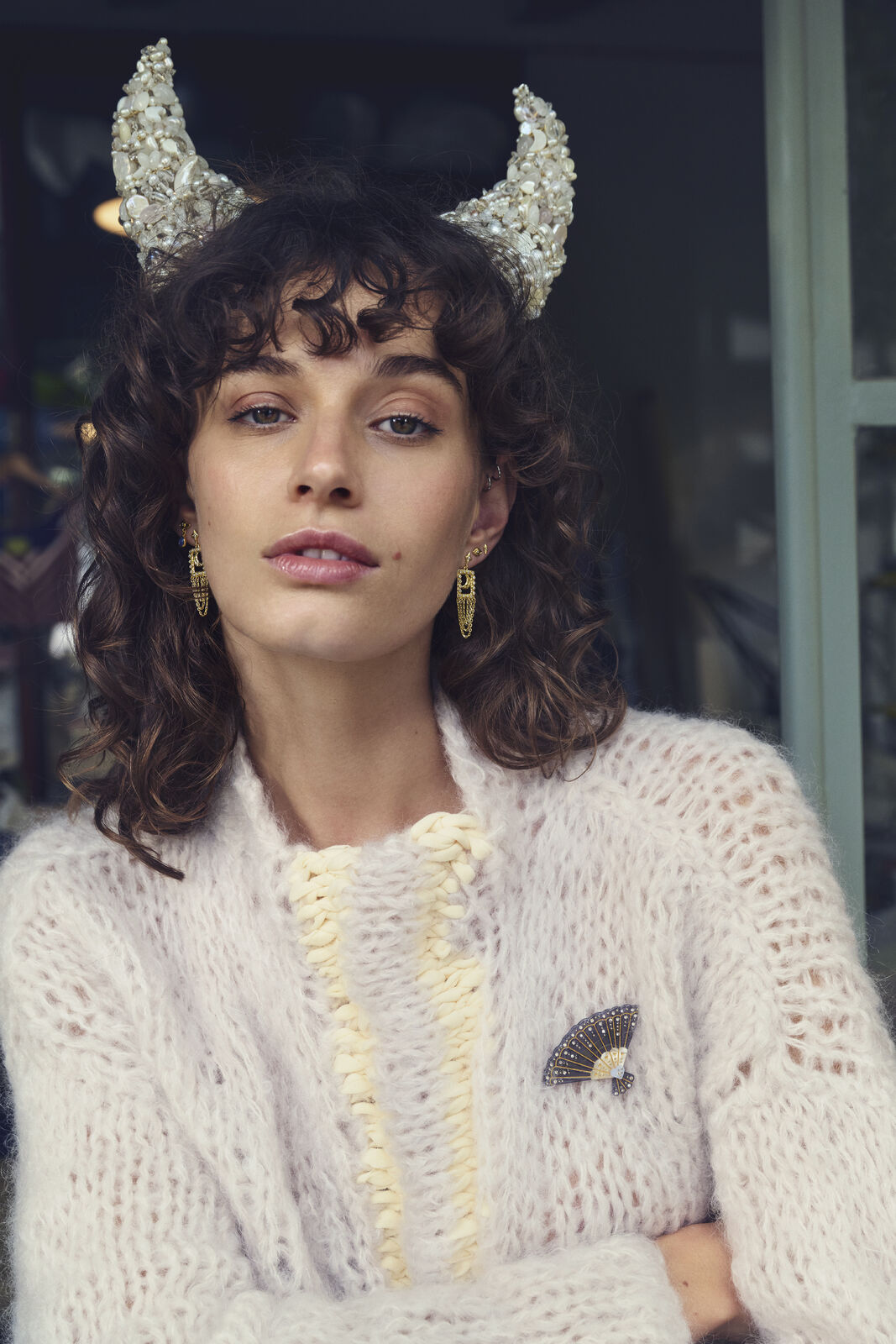 Barbra hængeøreringe - forgyldt